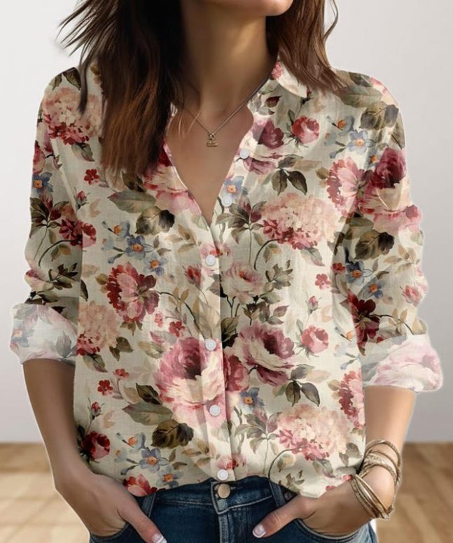 Vintage Pink Rose Blossom Art Print Long Sleeve Shirt