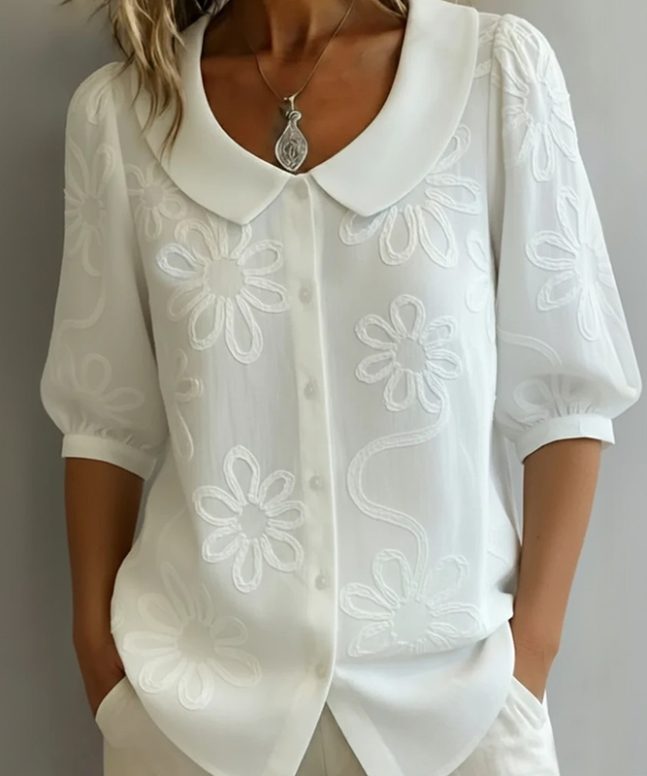 Casual Floral Print Half-sleeve Shirt